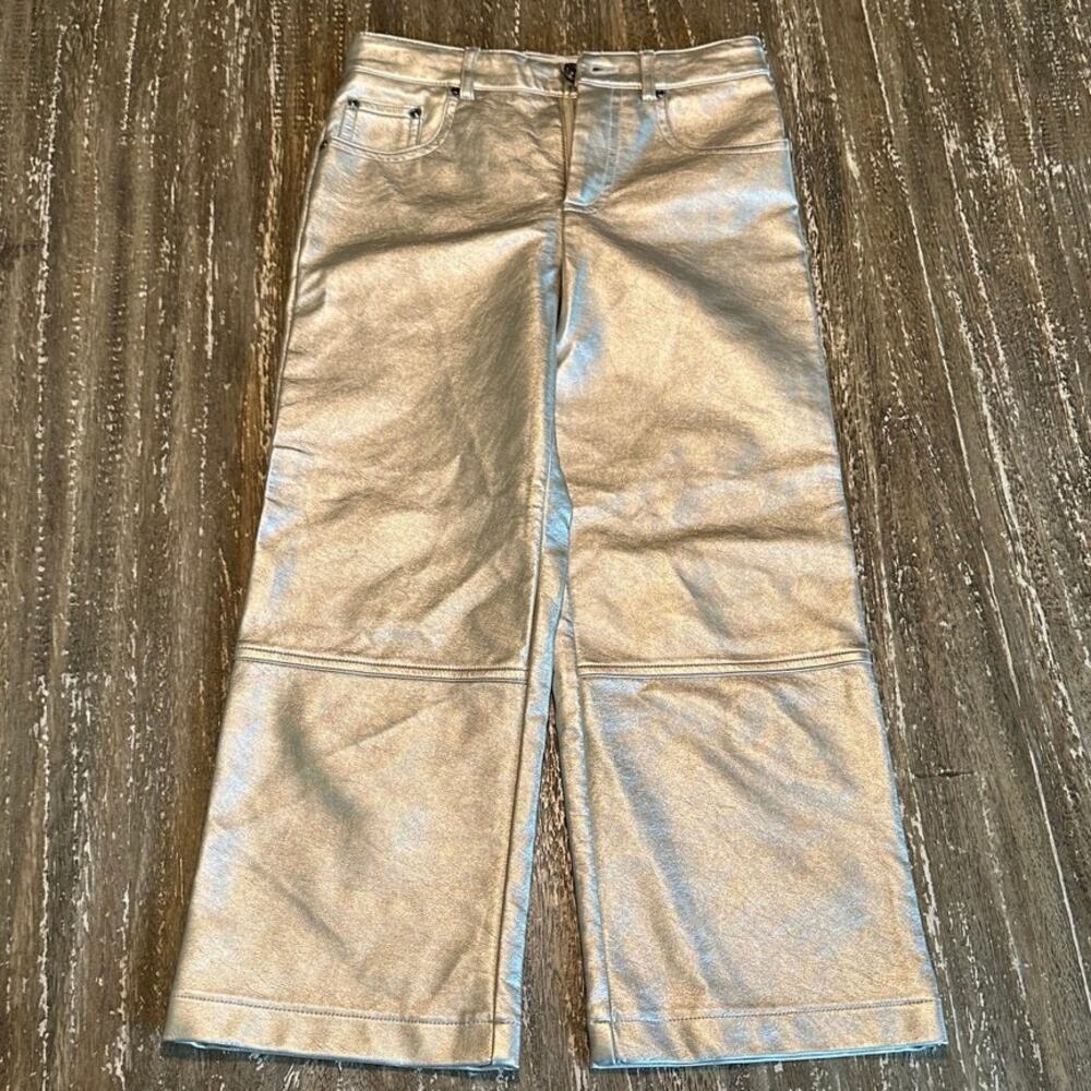 Zara Kids Straight Leg Pants Shiny Gold Girl’s Size 8